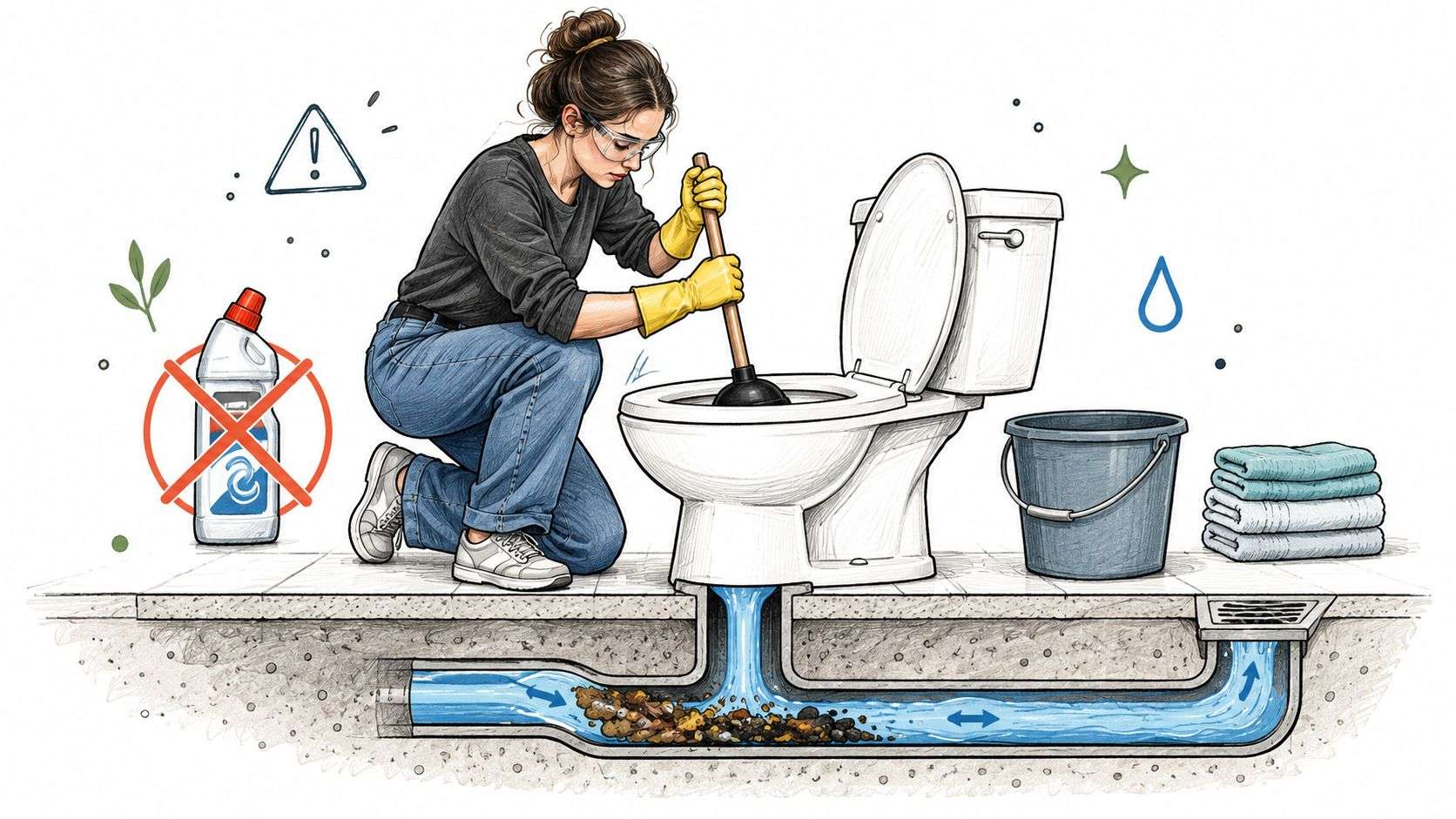 How to Clear a Clogged Drain Line Safely