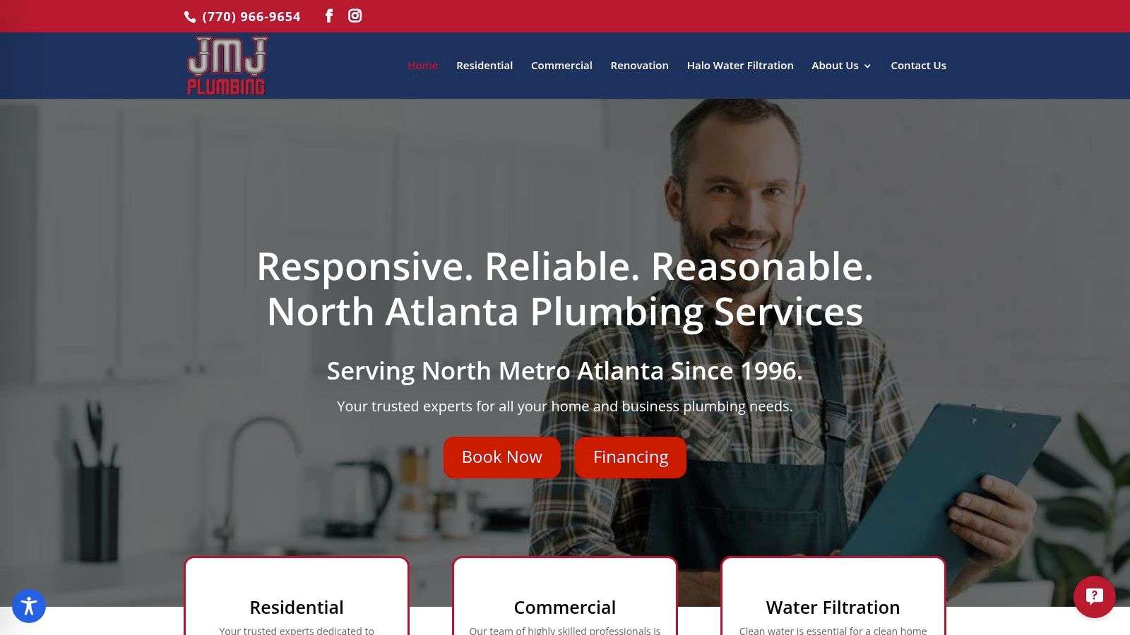 Screenshot from https://www.jmjplumbing.com